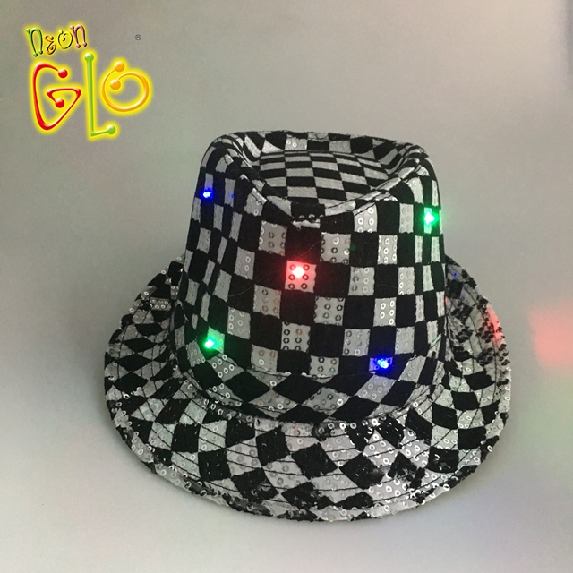 LED Light Up Fedora Hat For Festival Costume