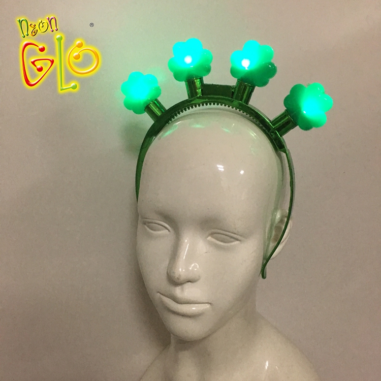 St Patrick's Day green glow in the dark makeup turban headband