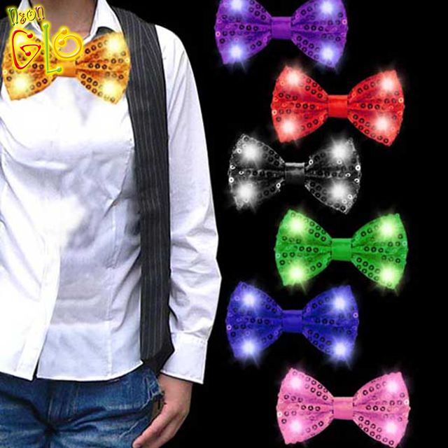 Christmas Costume Light Up Led Bow Tie for Party