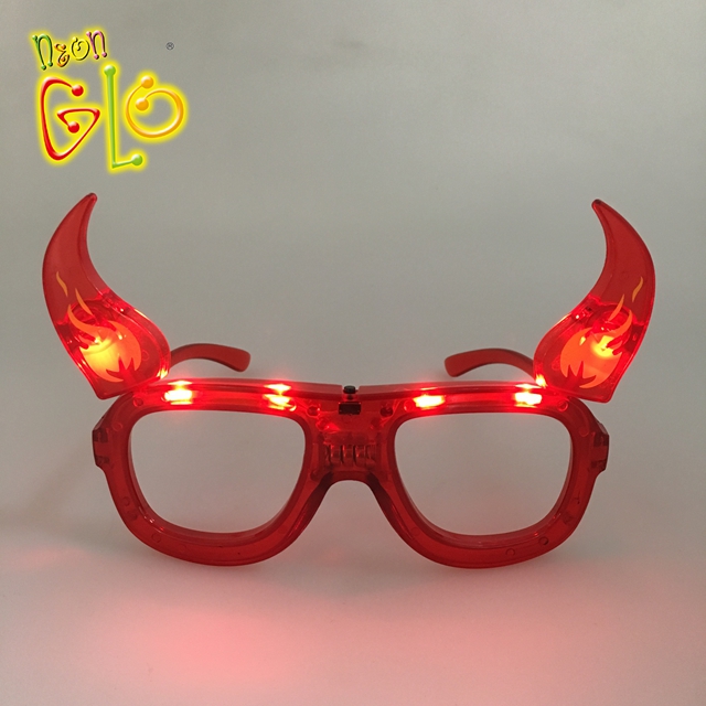 Wholesale China Halloween Glasses Factory Suppliers - Wholesale Led Light Up Glasses Devil Design Glow in the Dark  – Wonderful