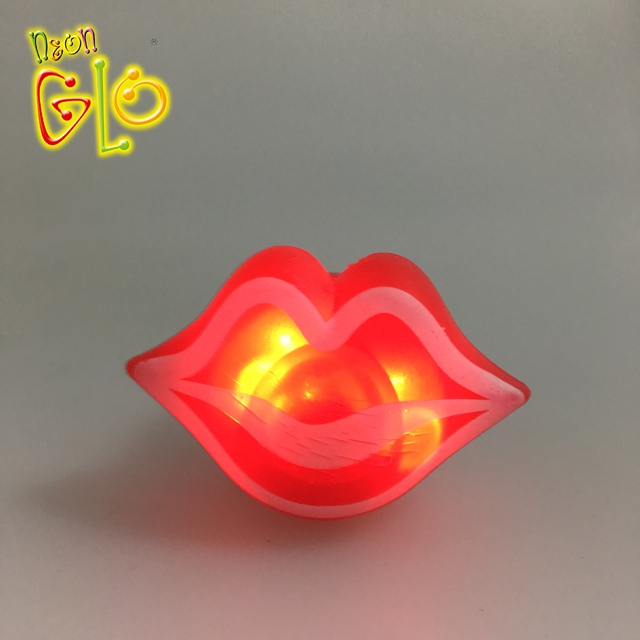 Red Lip LED Flashing Ring for Valentine's Day