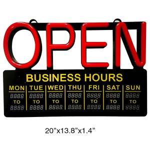 Acrylic LED neon open sign with business hours-MYI004