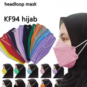 Disposable hijab fish shape headloop kf94 face mask