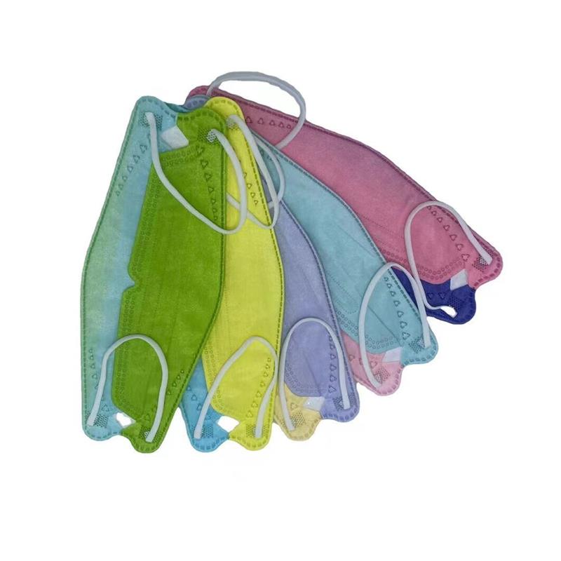 Hot Selling Disposable Four Layers Fish Shape Rainbow Color KF94 Face Mask Featured Image