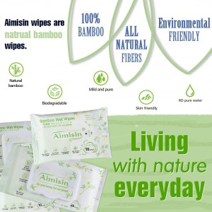 Tisu Basah Bayi Bambu Biodegradable 100% Kanggo Kulit Sensitif