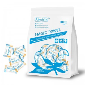 Mini mikrofiber magic weggooibare handdoek reis saamgeperste gesig handdoek