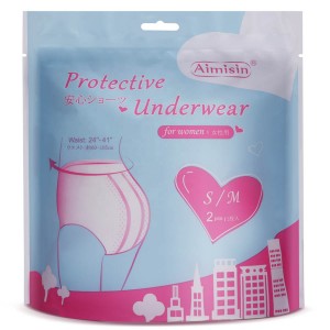 Pantalons menstruels jetables personnalisés pour femmes, pantalons menstruels étanches pour la nuit