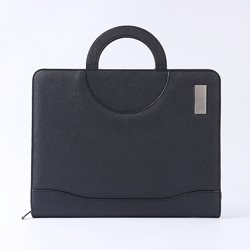 A4 Handbag Zippered Leather Portfolio Business Portfolio Folder Portfolio Bag Featured Image