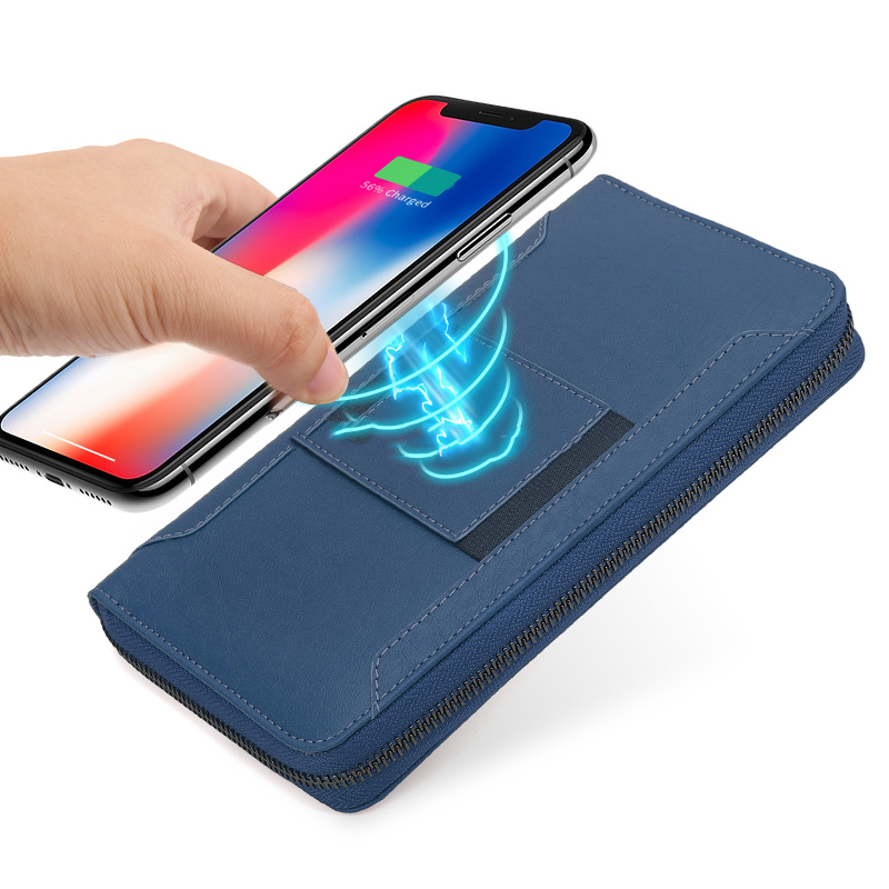 Wireless charging wallet
