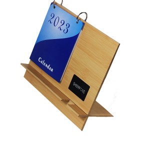 Custom Calendar 2023 Quality Wood Desk Calendar Wireless Charging Desk Calendar