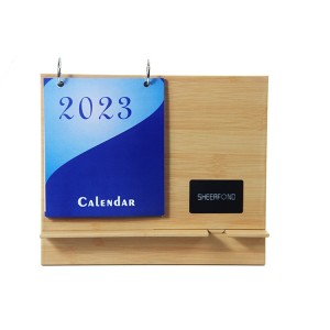 Custom Calendar 2023 Quality Wood Desk Calendar Wireless Charging Desk Calendar