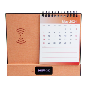 New Style Sells Well High Quality 2024custom Print Table Top Creativity Wireless Charging Calendar