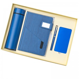 High Class Notebook Gift Set Box with Pen USB Power Bank Thermos Cup Multifunction Notebook business gift set