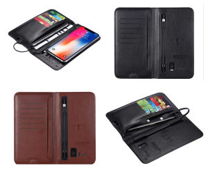 High quality custom PU leather unisex personalised wallet wireless charging smart wallet