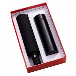 Business Gift Set Smart Thermos Bottle Foldable Umbrella Corporate Luxury Gift Set simple gift set