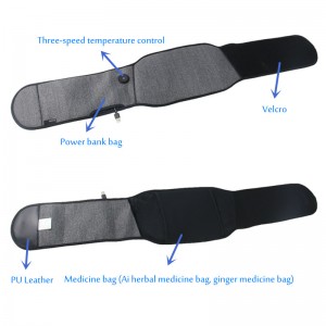 Lower Back Heating Pad USB Charging Heated Waist Belt Far Infrared Heat Belt