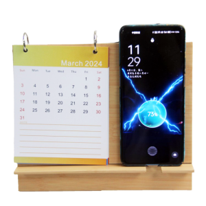 New style wholesale high quality wooden 10w multifunctional wireless charger desk clendar