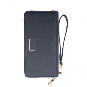 Trendy Wireless Charging Zipper Wallet Universal Power Bank Women PU leather wallet