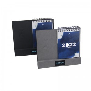 2022 calendar PU Leather Wireless Charging Calendar Small Desk Calendar Office Desk Calendar