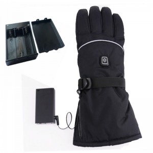 Winter rechargeable safety warm working gloves Women Electricity heated gloves black waterproof gloves