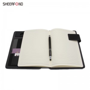 Newest A5 Leather Diary Notebook Wireless charging folder Multifunctional Business Notebook