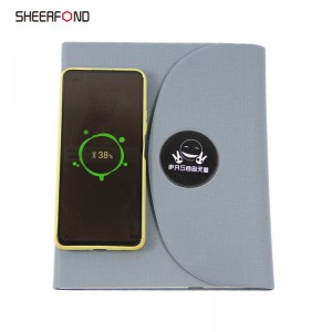 custom led logo notebook organizer charging notebook with power bank