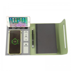 multifunctional charging notebook a5 notebook with power bank pu notebook organizer