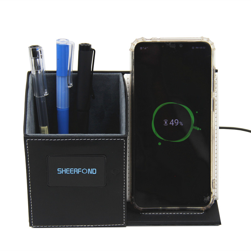 Wireless Charging Wallets –  Multifunctional wireless charging pen holder leather fast charging portable novel wireless charging pen holder storage – Gaoyuan