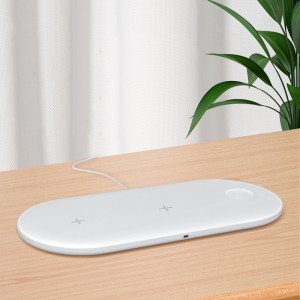 Desk Wireless Charger Ultra Thin 3 In 1 Fast Charging 5W 10W Wireless Charger For Mobile Phone/Watch/Headset