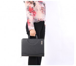 Leather briefcase Portable Document Bag Zipper Business Briefcase mens luxury charge briefcase bag