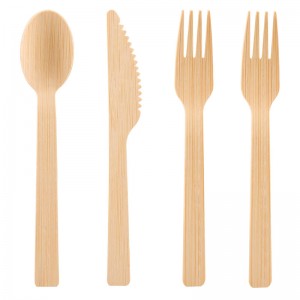 Disposable Bamboo Cutlery Spoon/Forks/Knives Utensils Travel Bamboo Cutlery Holiday Gift Set
