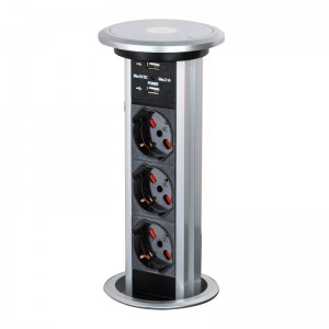 Famous Best Electrical Outlet For Desktop Supplier –  Electric motorized worktop pop up power socket tower – Newsunn
