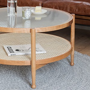 Modern Style Rattan Coffee Table for Home Living Room
