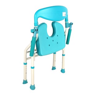 Factory Folding Aluminum Shower Chair with Backrest