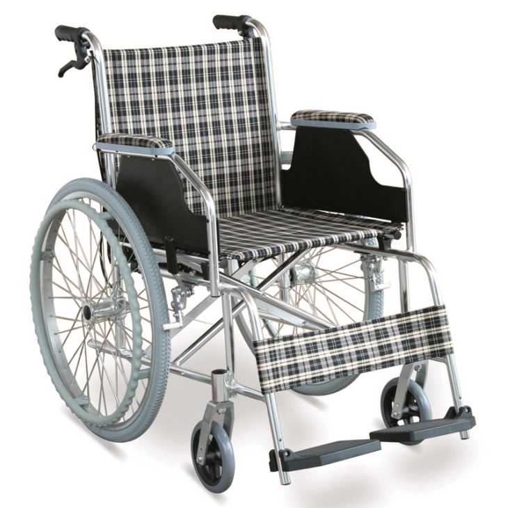 29 lbs. Simple Ultralight Wheelchair With Handle Brakes & Dual Cross Brace