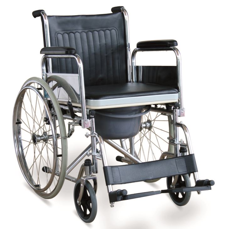 I-Detachable Footrests Commode Wheelchair