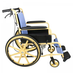 Silla de ruedas manual ligera de aleación de aluminio plegable para personas discapacitadas