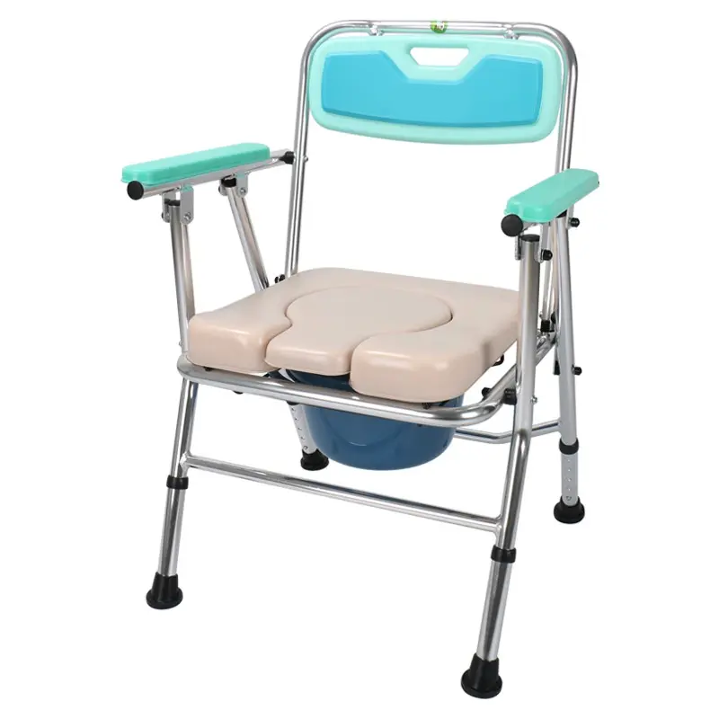 Foldable Aluminum Frame Portable Comfortable Transfer Disabled Commode Chair