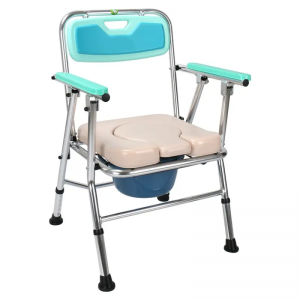 Hopfällbar aluminiumram Bärbar Komfortstol för handikappad förflyttning