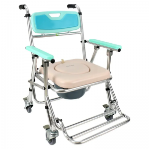 Cadeira de rodas médica portátil para banheiro, cadeira cômoda de enfermagem para pacientes idosos