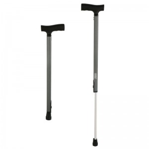 검은색 손잡이가 있는 조정 가능한 야외 접이식 지팡이 지팡이