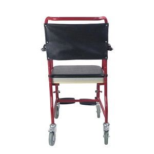 Scaun cu rotile comodă cu cotiere și suporturi pentru picioare detașabile