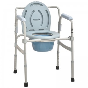 Adjustable Lightweight Folding Shower Chair Commode kanggo Lansia