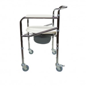 Cadeira de rodas de aço inoxidável com cômoda
