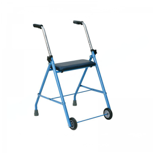 Andador de 2 rodas ajustável em altura de aço de fábrica com assento