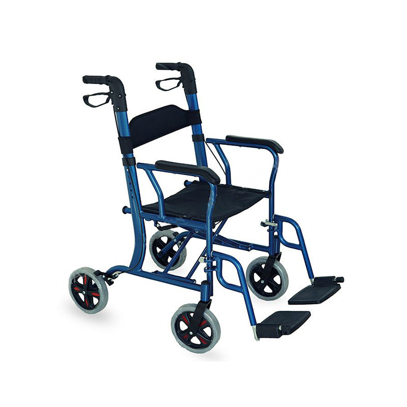 Aluminum Alloy Adjustable Rollator with Seat and Footrests