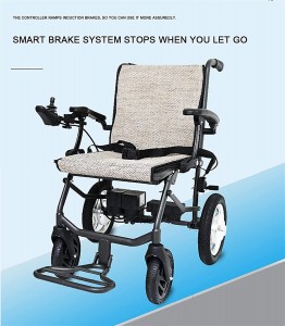 Electric Wheelchair Lightweight Foldable Braking System Smart Stops