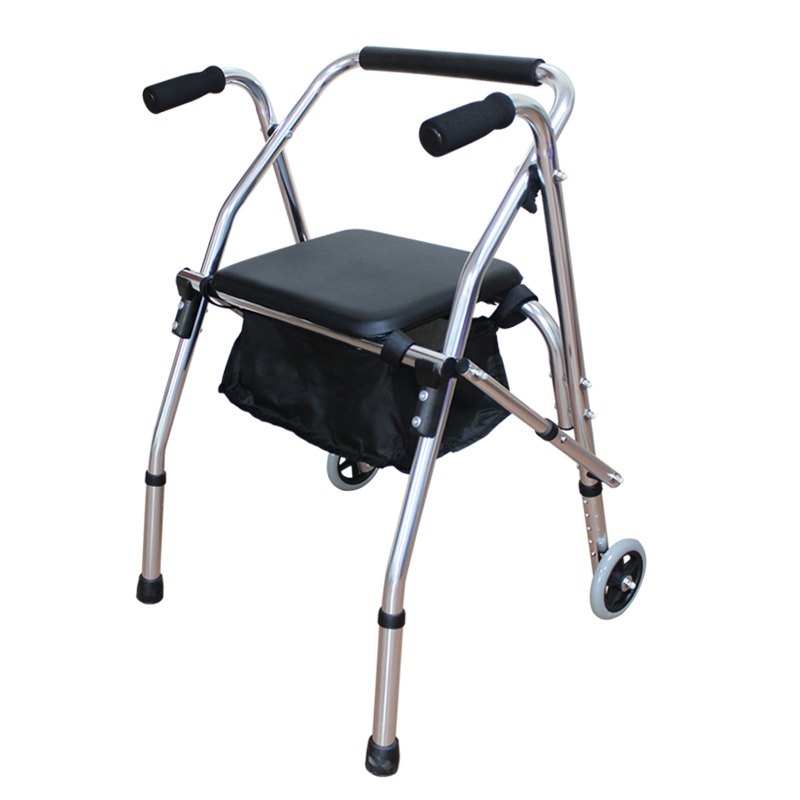 Medical Mobility Walking Aid Wheeled Portable Rollator Walker with Seat