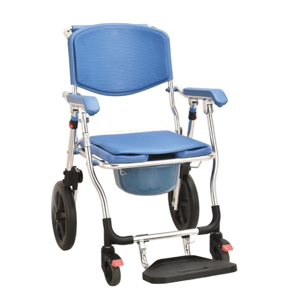 High Quality Folding Aluminum Commode Chair with Footrest