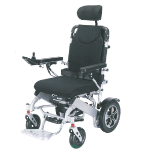 Cadira de rodes elèctrica mèdica d'alumini reclinable amb respatller alt